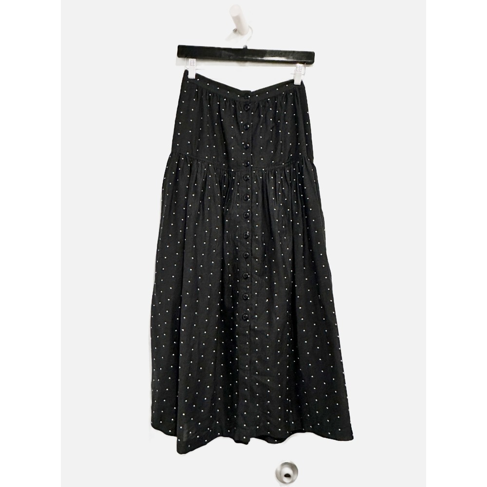 NWT The Great. The Boating Skirt in Black Polka Dot Size 0
